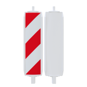 Plastic traffic panel type 60 | film RA2/B, hatched | on one side indicating left | red / white